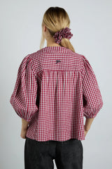 mila blouse - cherry gingham
