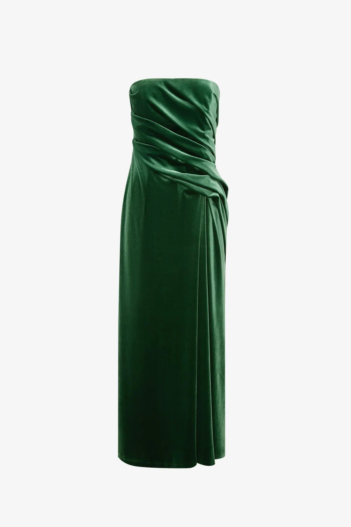 Florence Velvet Ruffled Maxi Dress - Forest