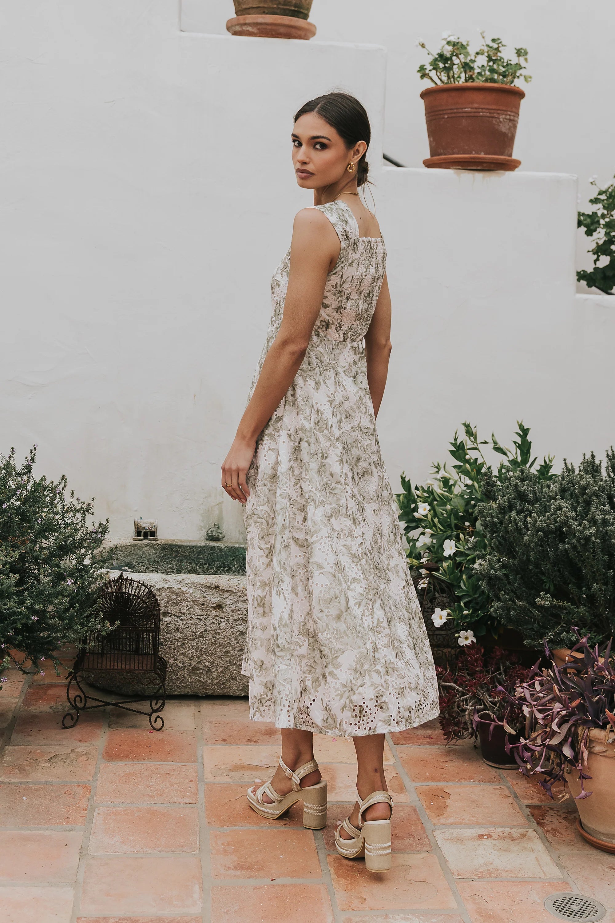 Cassie Embroidered Midi Dress - FINAL SALE