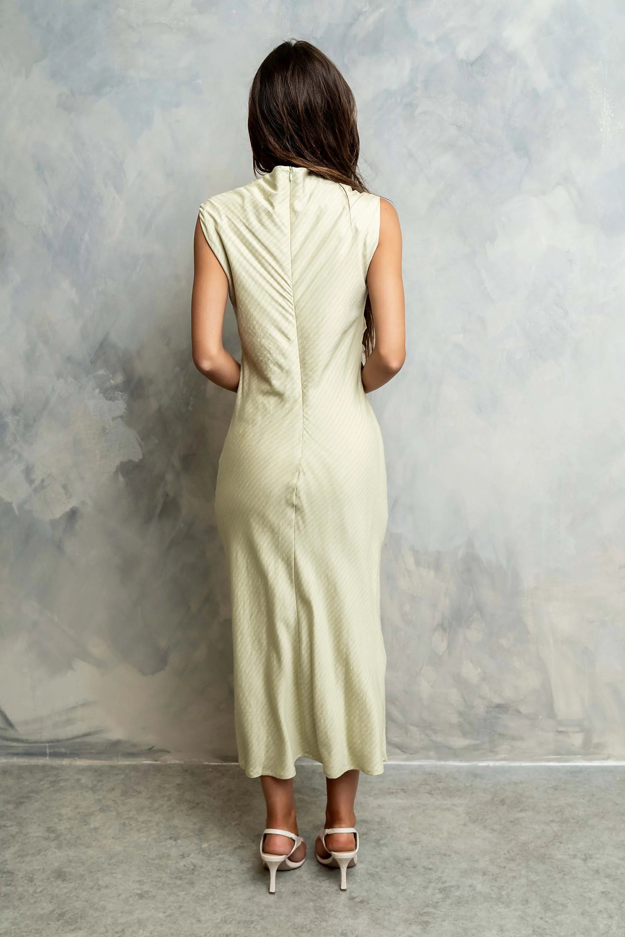 Shay Midi Dress in Green - FINAL SALE