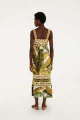 Sand Trancoso Wavy Trim Maxi Dress